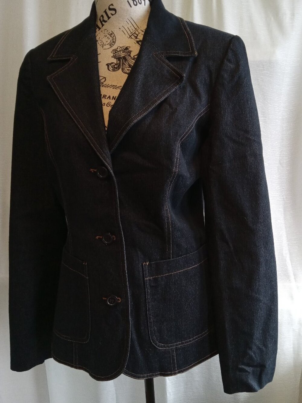 The perfect ROXY jeans-like jacket in a blue-jeans color, slightly stretchy - Picture 2 of 10